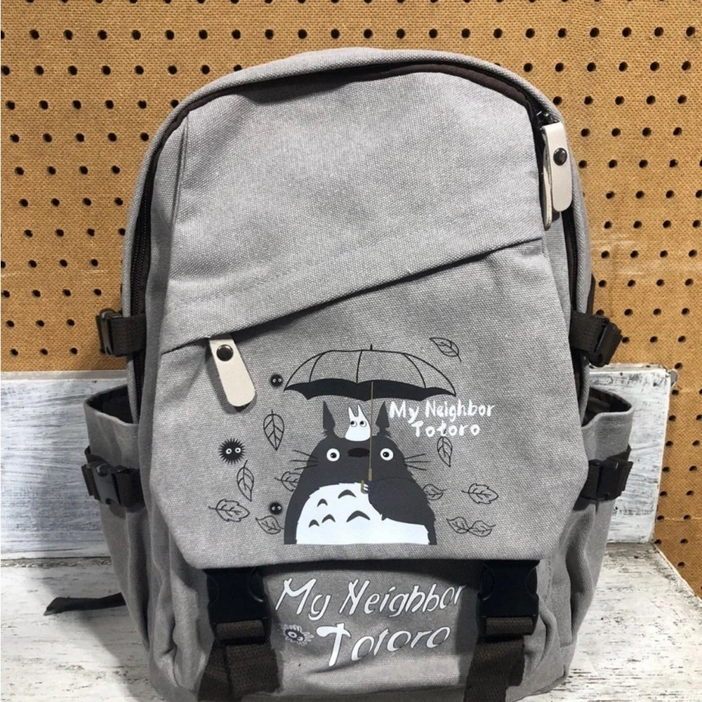 My Neighbor Totoro Gray Canvas Backpack - Anime